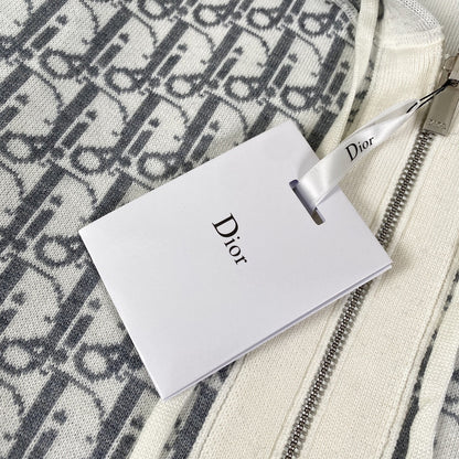 250808 A new high-quality full-printed double-sided jacquard zipper cardigan