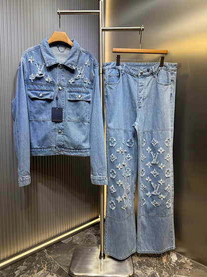 250808 New high-quality washed ripped denim jacket