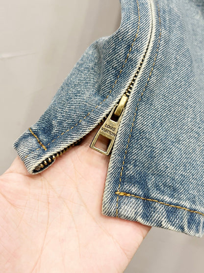 250813 New high-quality embossed loose straight-leg workwear jeans