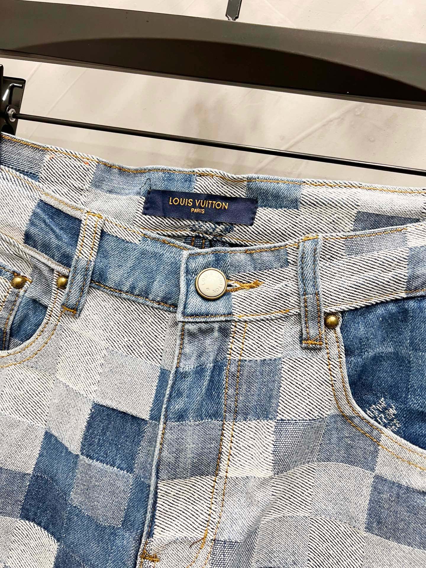 250813 New high-quality full-print checkerboard loose jeans