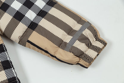 250813 New high-quality classic checkered soft and warm down jacket