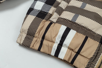 250813 New high-quality classic checkered soft and warm down jacket