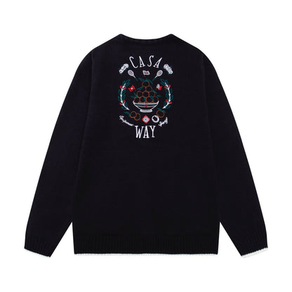 250813 A new high-quality two-color long-sleeved knitted coat
