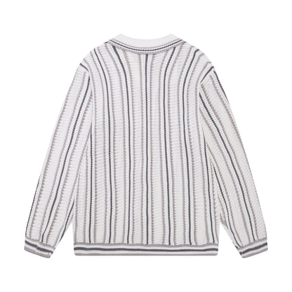250813 A new high-quality two-color long-sleeved knitted coat