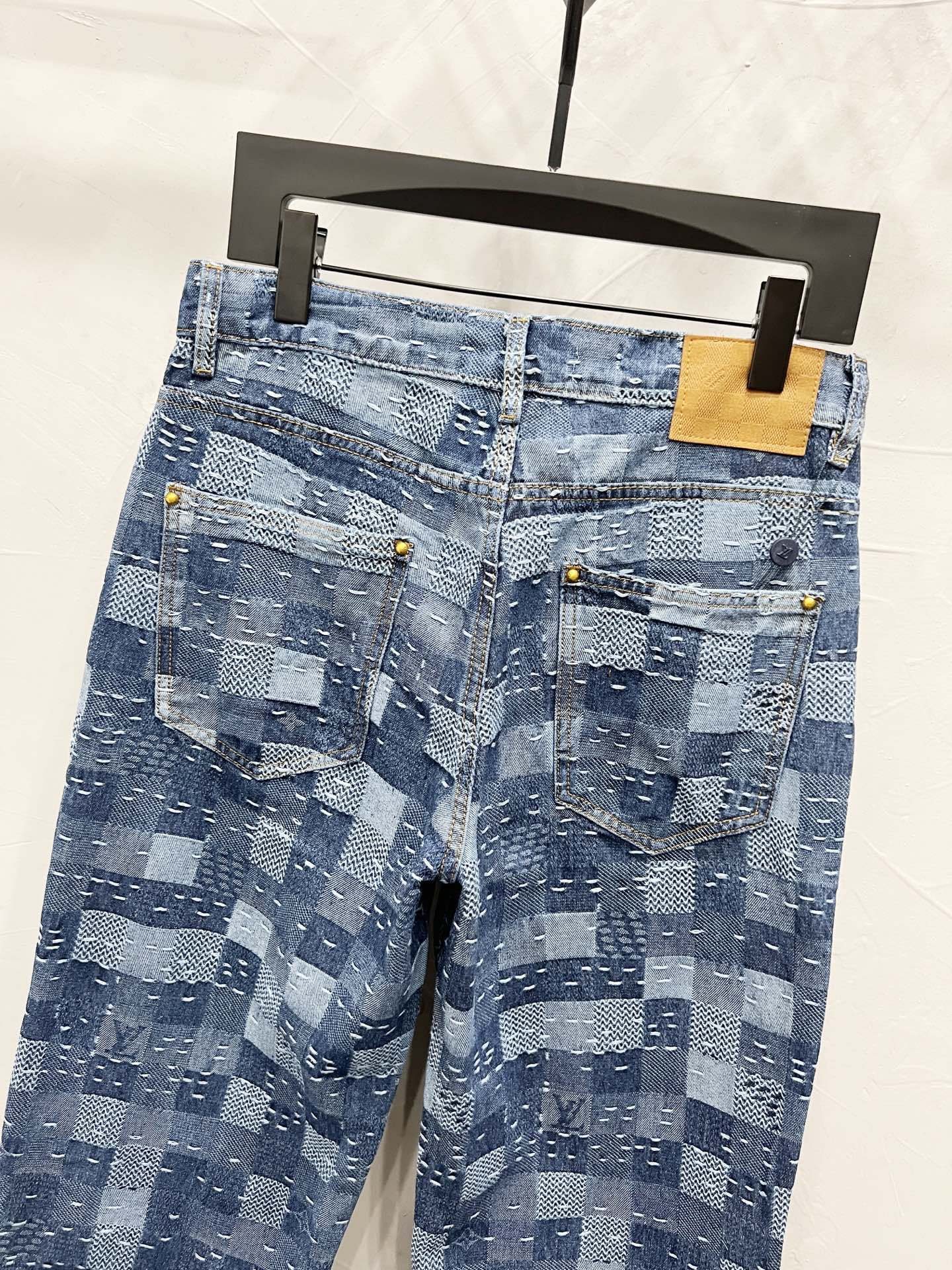 250813 New top-quality heavy-duty checkered jeans