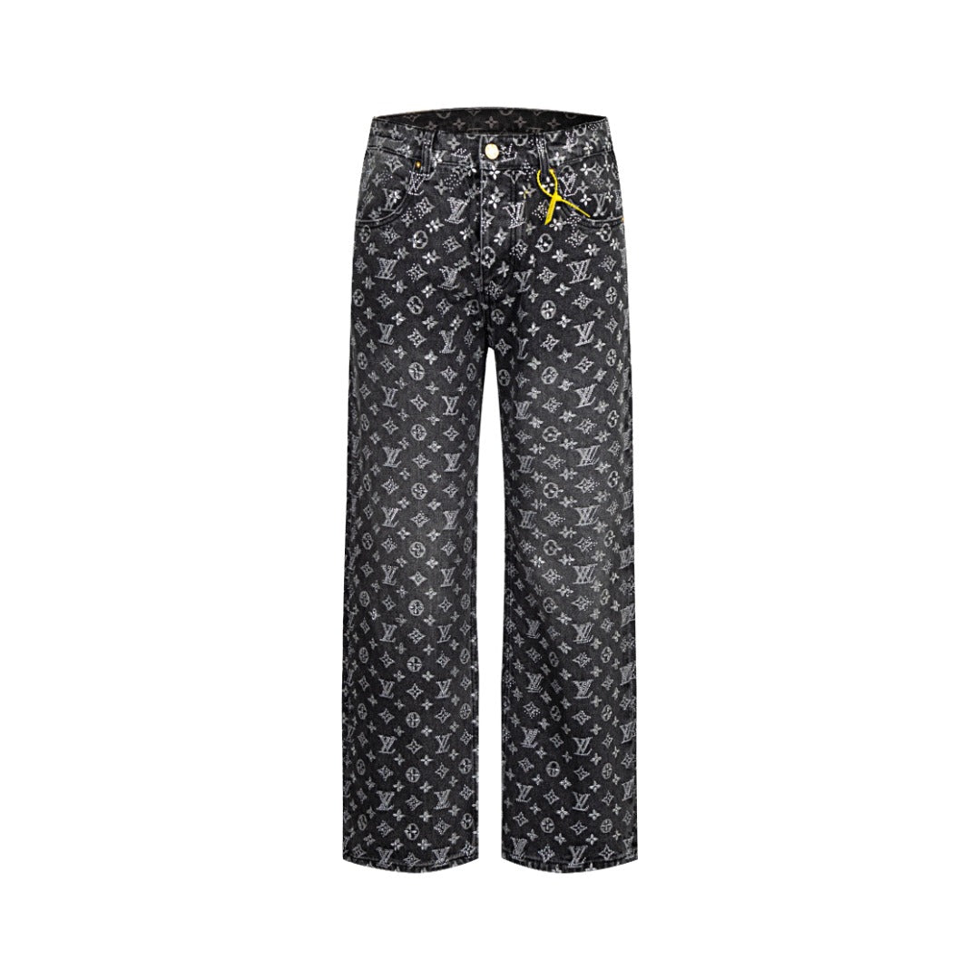 250813 New top-quality embossed diamond jeans