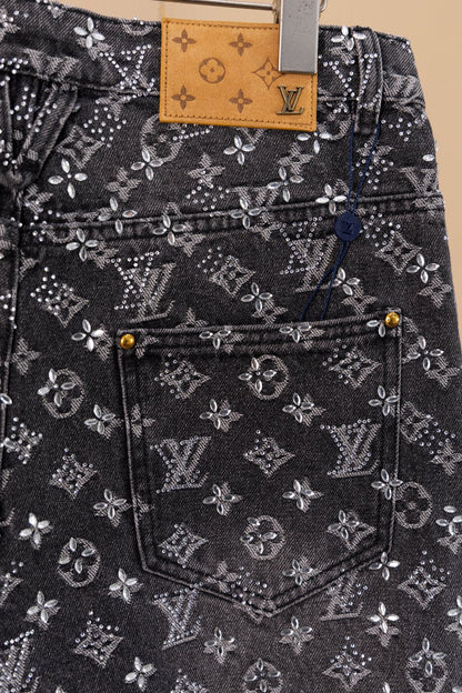 250813 New top-quality embossed diamond jeans