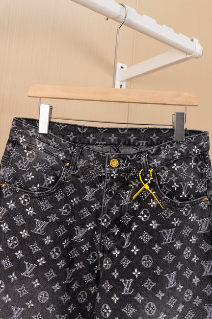 250813 New top-quality embossed diamond jeans