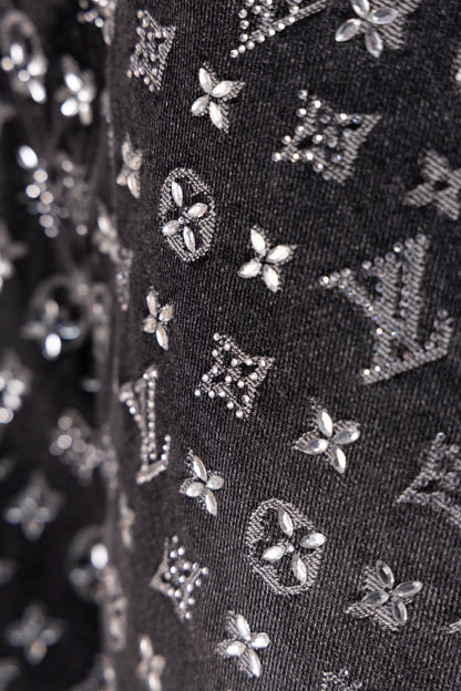 250813 New top-quality embossed diamond jeans