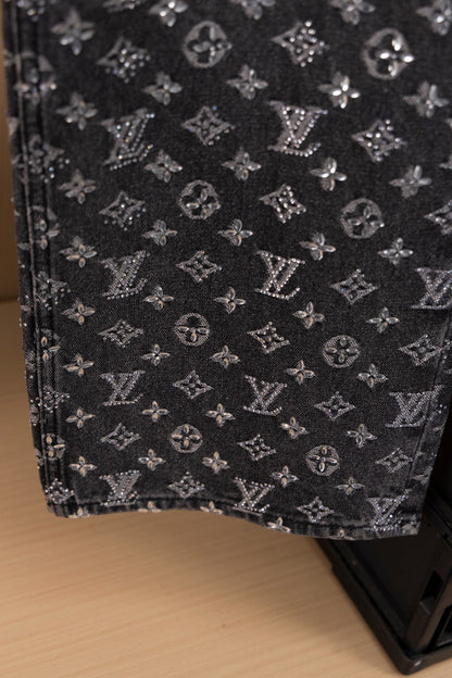 250813 New top-quality embossed diamond jeans