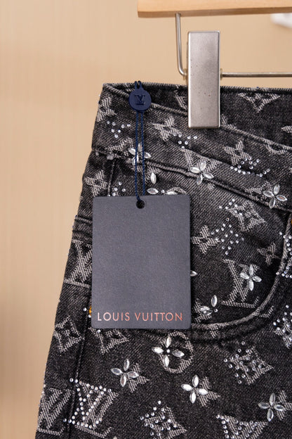 250813 New top-quality embossed diamond jeans