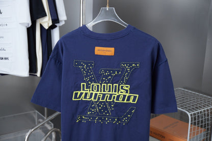 250819 New high-quality hollow embroidered letter T-shirt