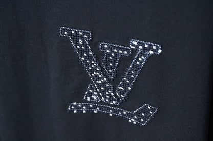 250819 New high-quality hollow embroidered letter T-shirt