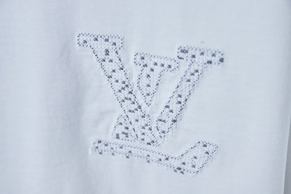 250819 New high-quality hollow embroidered letter T-shirt