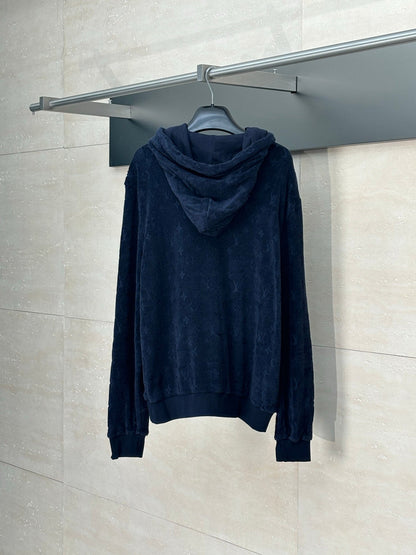 250819 New high-quality cotton blended loop jacquard zipper jacket