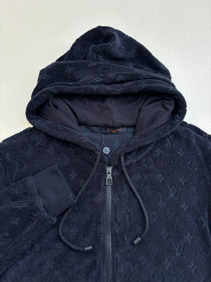 250819 New high-quality cotton blended loop jacquard zipper jacket