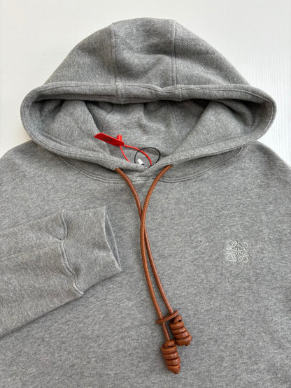 250819 New high-quality leather embroidered hooded sweatshirt