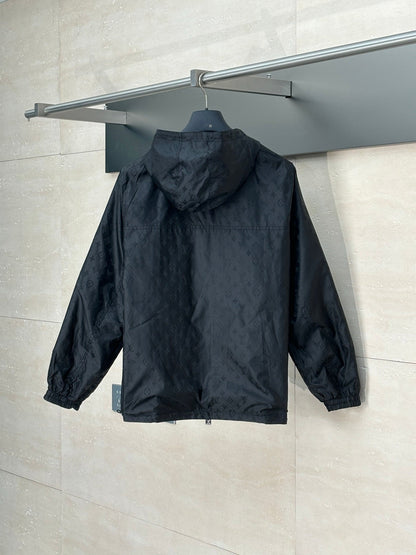 250819 New high-quality double-sided monogram jacquard windproof coat