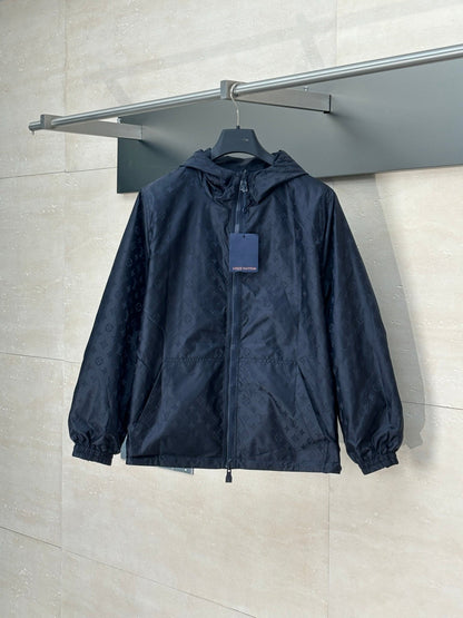 250819 New high-quality double-sided monogram jacquard windproof coat
