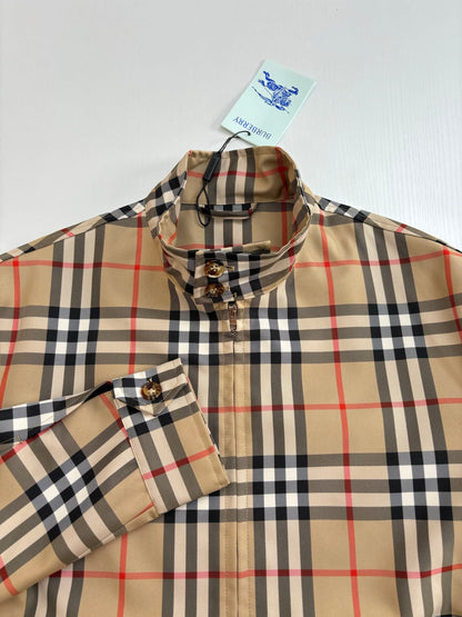 250819 A new high-quality classic checkered stand-up collar coat