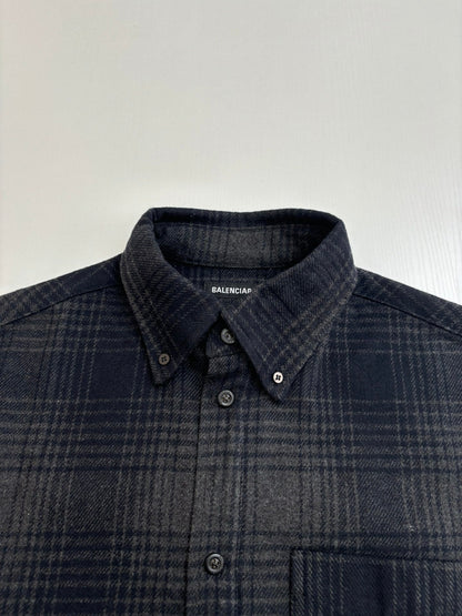 250819 New high-quality vinyl letter lapel check shirt