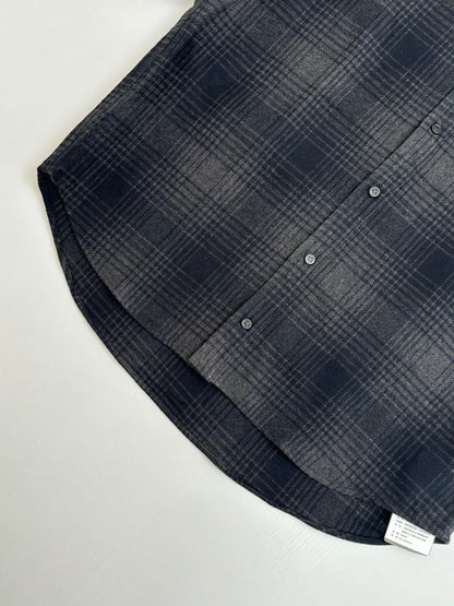 250819 New high-quality vinyl letter lapel check shirt