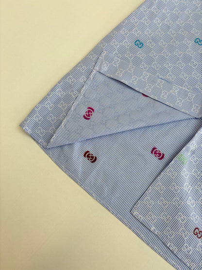 250819 New high-quality jacquard striped short-sleeved shirt