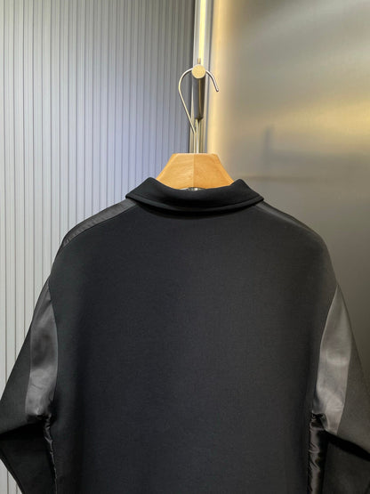 250819 New high-quality patchwork Roman fabric zipper jacket