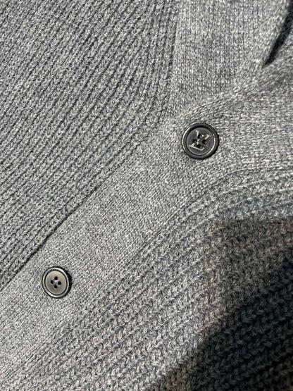 250819 New high-quality cashmere blend leather label cardigan sweater