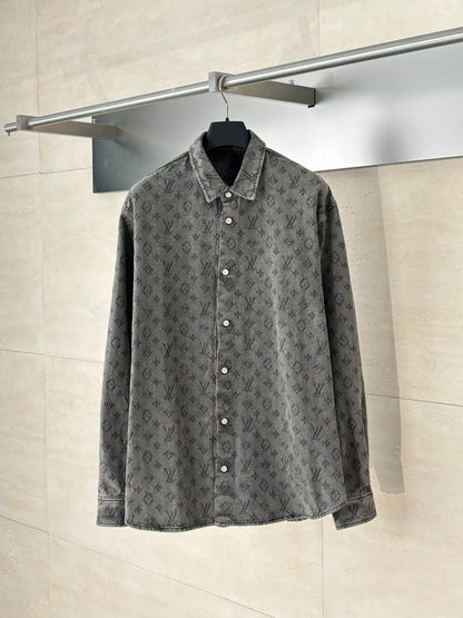 250819 A new high-quality full-printed jacquard denim jacket