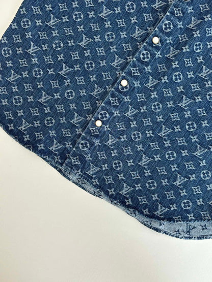 250819 A new high-quality full-printed jacquard denim jacket