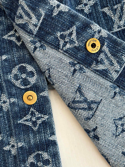 250819 A new high-quality full-printed jacquard denim jacket