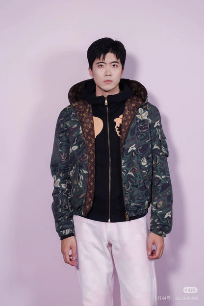 250825 New high-quality double-sided zipper hooded jacket