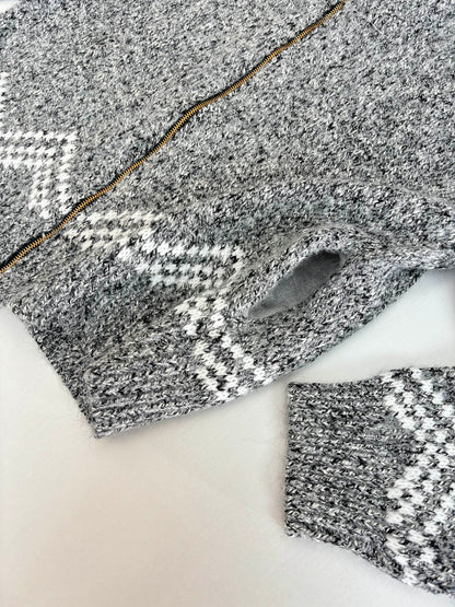 250825 New high-quality sailboat fishing yarn knitted zipper sweater coat