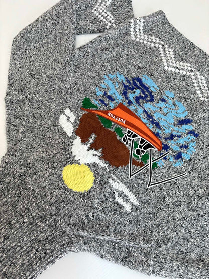 250825 New high-quality sailboat fishing yarn knitted zipper sweater coat