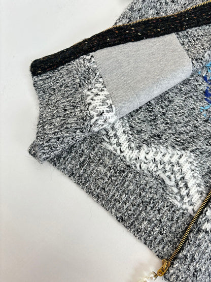 250825 New high-quality sailboat fishing yarn knitted zipper sweater coat