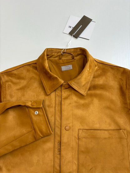 250825 A new high-quality suede textured minimalist leather jacket