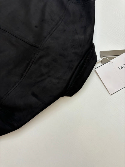 250825 A new high-quality suede textured minimalist leather jacket