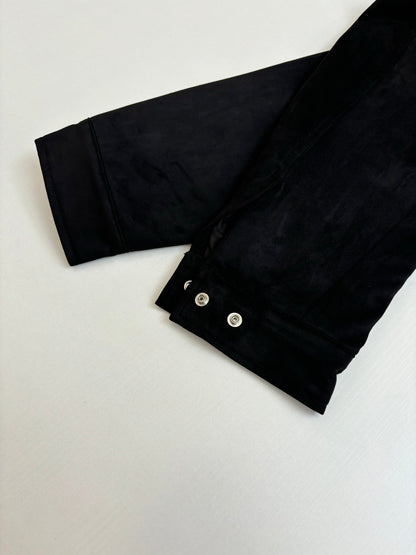 250825 A new high-quality suede textured minimalist leather jacket