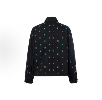 250825 New high-quality gradient full-print skateboard denim jacket