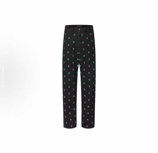 250825 New high-quality gradient full-print skate jeans