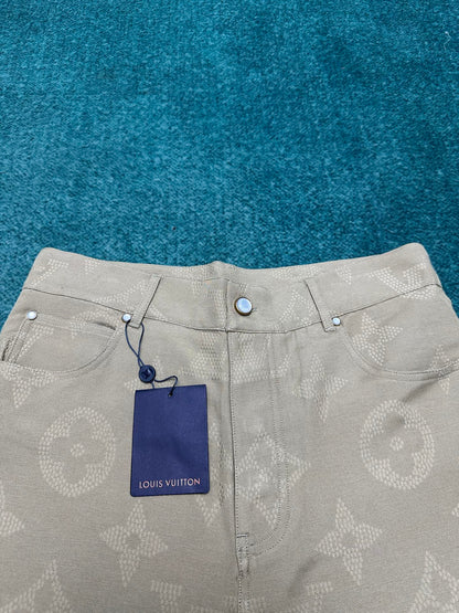 250825 New high-quality embroidered pearlescent button-up trousers