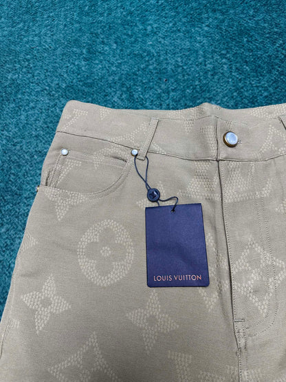 250825 New high-quality embroidered pearlescent button-up trousers