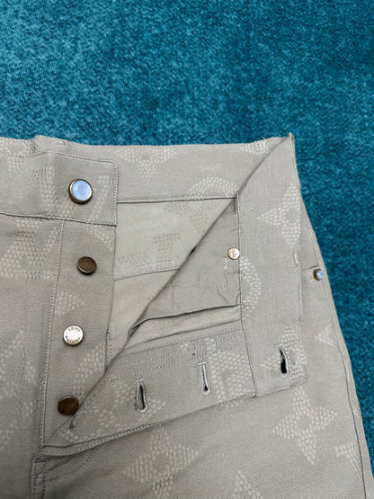 250825 New high-quality embroidered pearlescent button-up trousers
