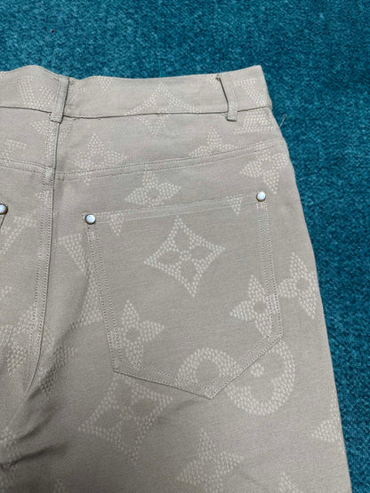 250825 New high-quality embroidered pearlescent button-up trousers