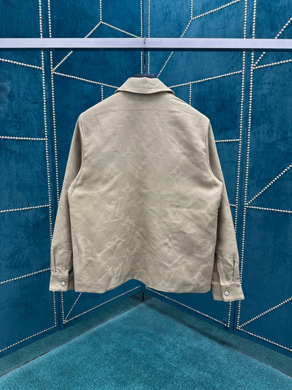 250825 New high-quality embroidered pearlescent button coat