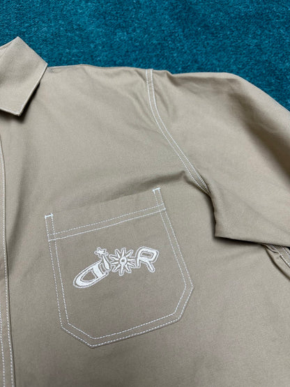 250825 New high-quality cotton pocket embroidered long-sleeved shirt