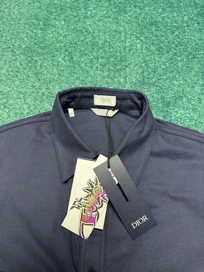 250825 New high-quality cotton pocket embroidered long-sleeved shirt