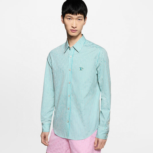 250825 New high-quality striped long-sleeved shirt