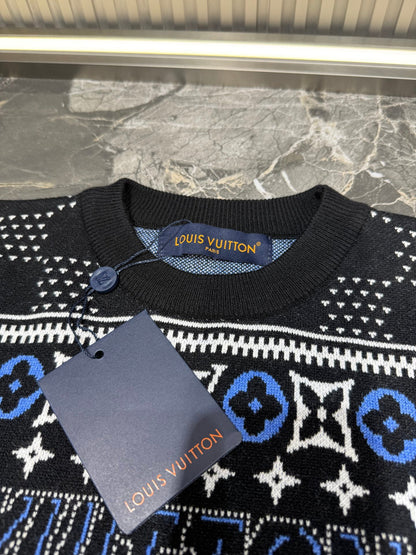 250825 New high-quality inlaid round-neck wool sweater